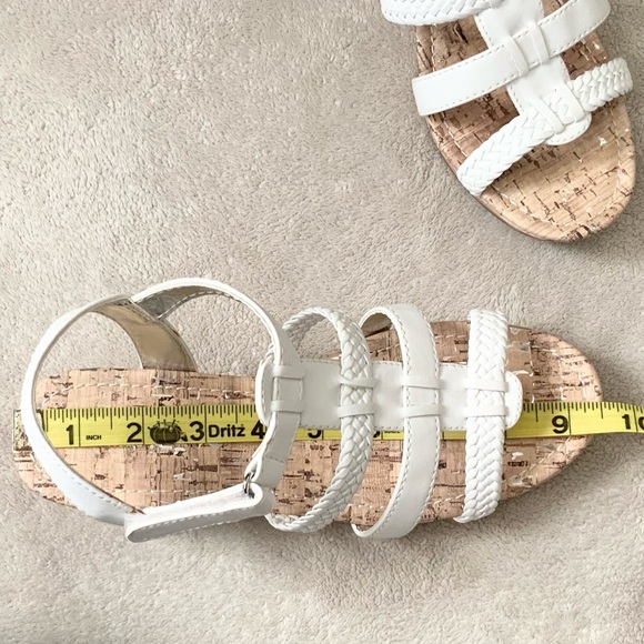 American Eagle AE By Payless White Low Wedge Strappy Sandals - Picture 6 of 6